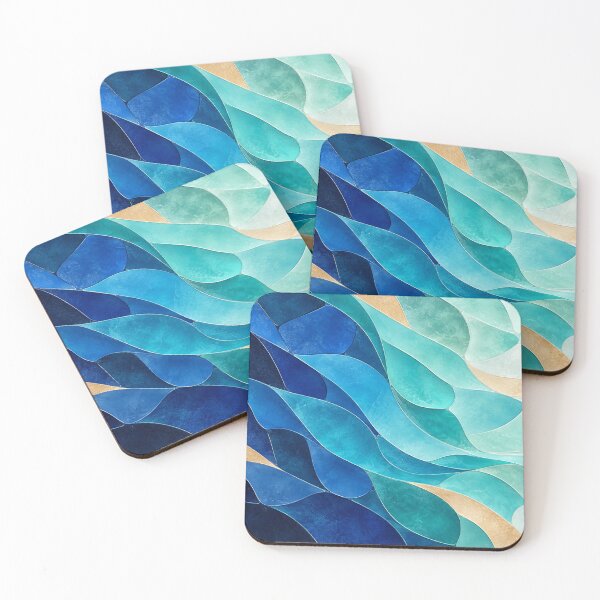 Item preview, Tidal Mosaic – Blue Turquoise Sea Glass Coastal Abstract designed and sold by astersgraphics.