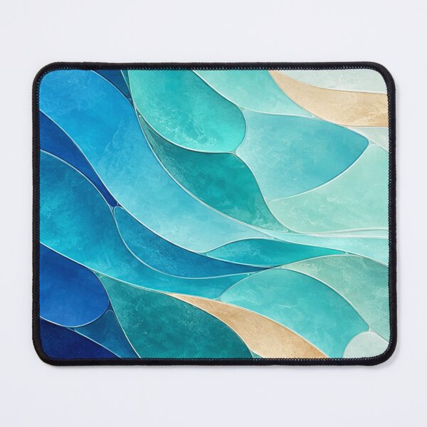 Item preview, Tidal Mosaic – Blue Turquoise Sea Glass Coastal Abstract designed and sold by astersgraphics.