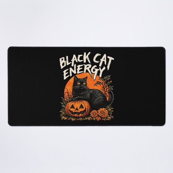 Item preview, Vintage Halloween Black Cat Energy Pumpkin Autumn Moon designed and sold by malikrosendo23.