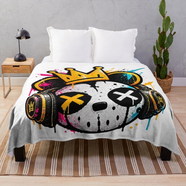 Item preview, Graffiti Skull King Neon Street Art - PLUSHIWORLD designed and sold by PLUSHIWORLDtm.