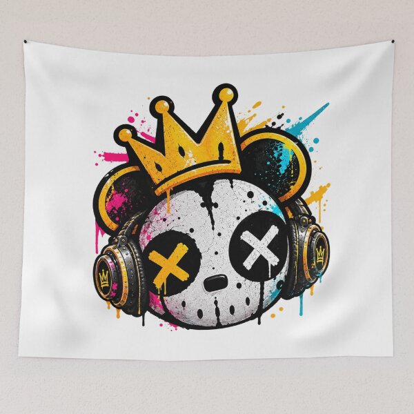 Item preview, Graffiti Skull King Neon Street Art - PLUSHIWORLD designed and sold by PLUSHIWORLDtm.