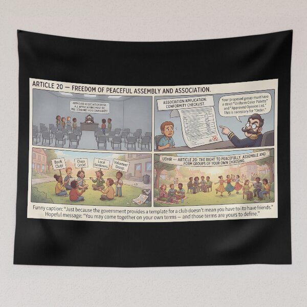 Item preview, ARTICLE 20: Freedom of peaceful assembly and association designed and sold by Mianku | Für das Leben.