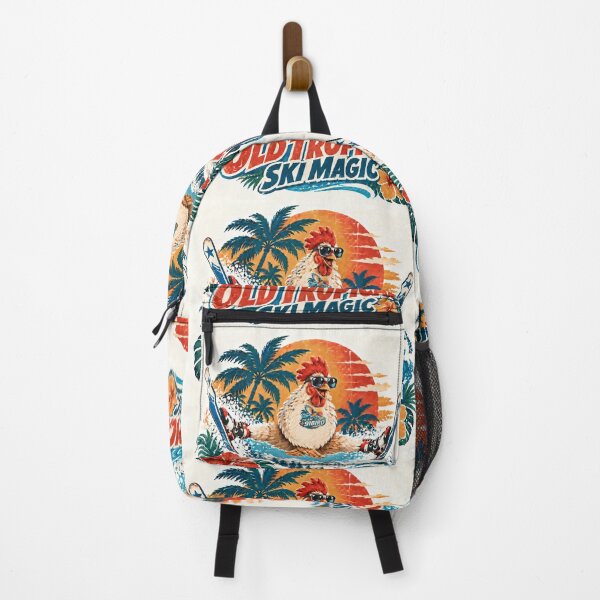Item preview, Old Tropical Ski Magic – Retro Chicken Adventure designed and sold by Plus91BIRD.