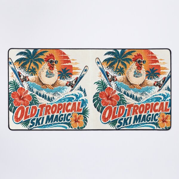 Item preview, Old Tropical Ski Magic – Retro Chicken Adventure designed and sold by Plus91BIRD.