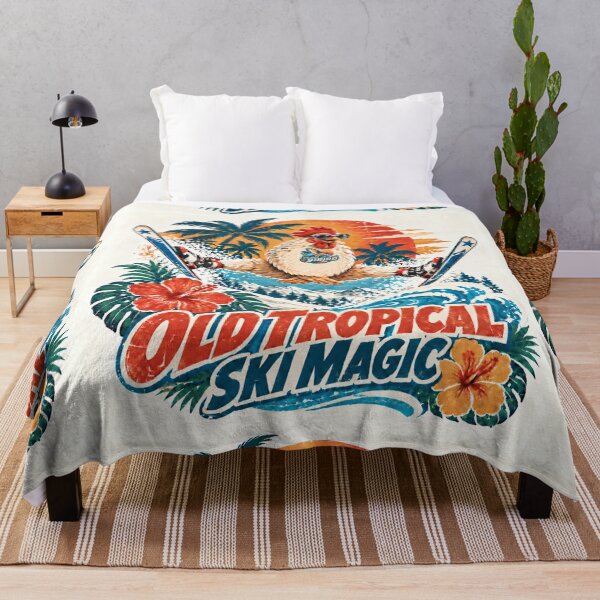 Item preview, Old Tropical Ski Magic – Retro Chicken Adventure designed and sold by Plus91BIRD.