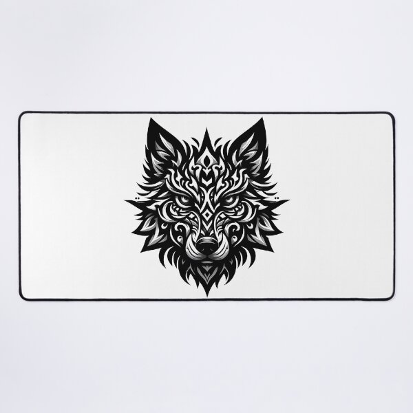 Item preview, Tribal Wolf Head Black Ornamental designed and sold by RICAMTP.