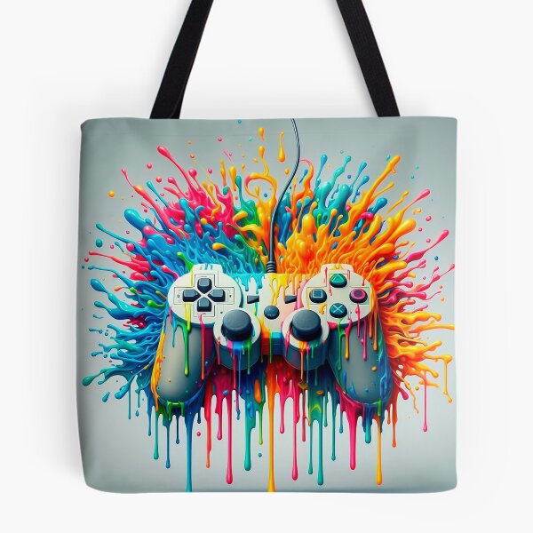 Item preview, Rainbow Gamepad Paint Splatter Gaming Art designed and sold by RICAMTP.