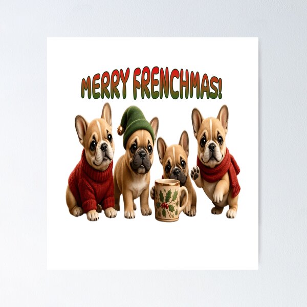 Item preview, Merry Frenchmas Cute French Bulldog Christmas designed and sold by CraftyValley.
