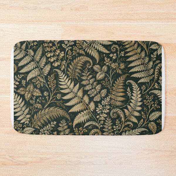 Item preview, Vintage Gold Fern Botanical Engraving Wallpaper Pattern designed and sold by Apex Designs.