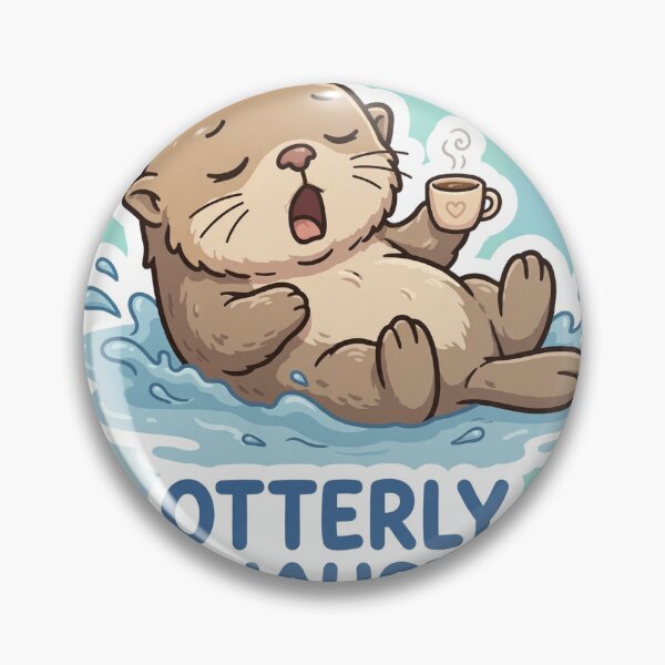 Item preview, Otterly Exhausted Funny Otter Sticker designed and sold by WhaleStore.