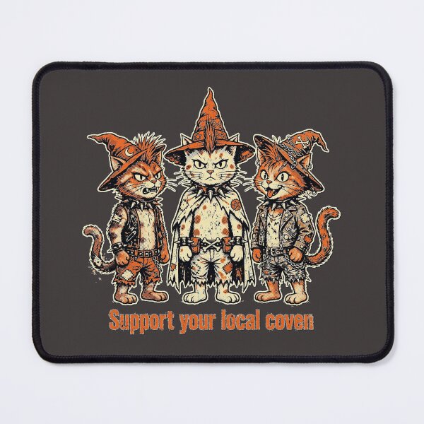Item preview, Support Your Local Coven Punk Witch Cats Art designed and sold by puzzell.