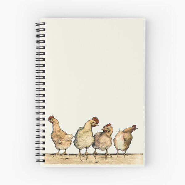 Item preview, Four Chickens, Hens, In a Row on a Fence designed and sold by JoyfulWhimsy.