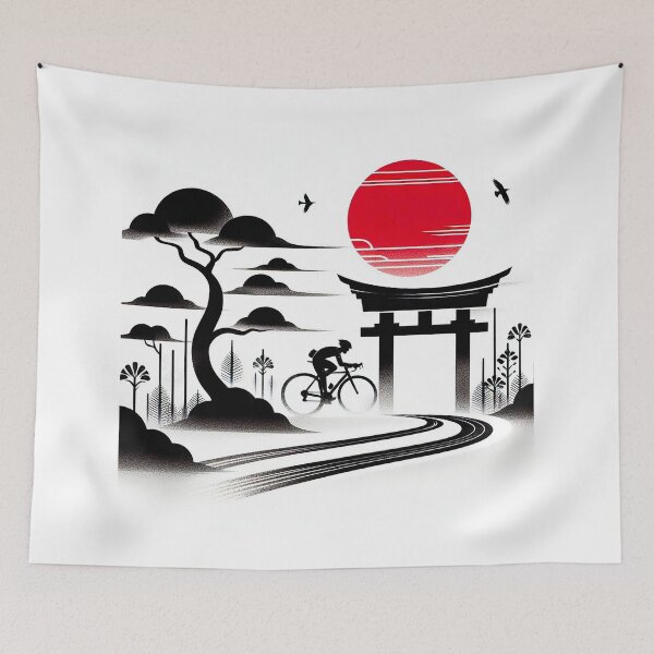 Item preview, Zen Garden Torii Gate Cyclist Japanese Style designed and sold by RICAMTP.