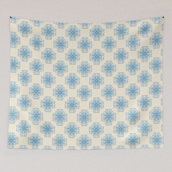 Item preview, Blue Cream Floral Pattern Botanical Garden designed and sold by PunchDrop.