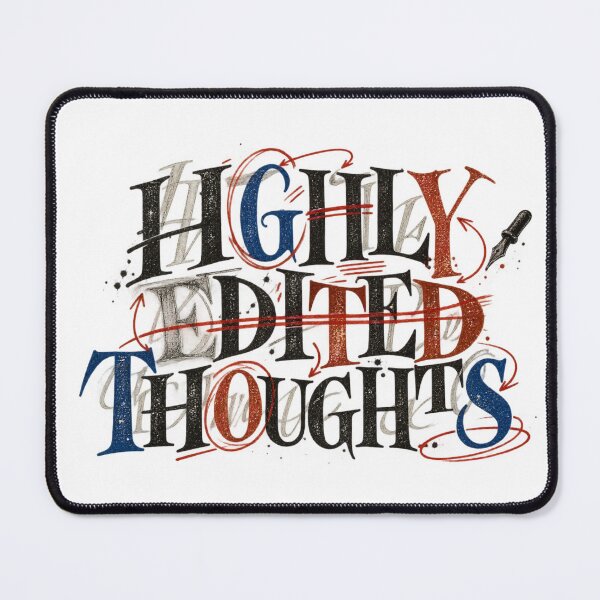 Item preview, Highly Edited Thoughts – Poetcore Writer & Editor Typography designed and sold by Golden Era Studio.