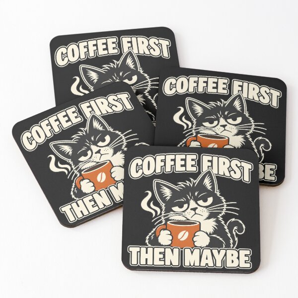 Item preview, A grumpy cat and coffee above all designed and sold by Sofia Rose Design ⭐️⭐️⭐️⭐️⭐️.