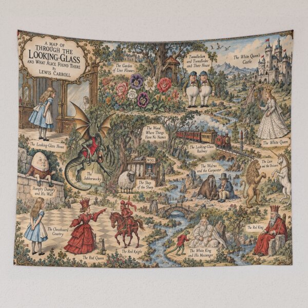Item preview, Through the Looking Glass Map, Alice in Wonderland Wall Art, John Tenniel Style designed and sold by RickE.
