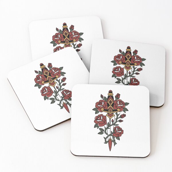 Item preview, Dagger & Roses - Traditional Tattoo Flash Art designed and sold by The Red Lime.