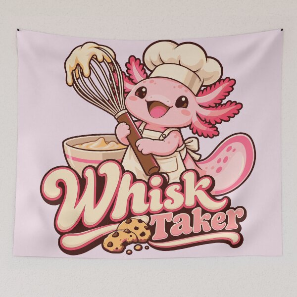 Item preview, Whisk Taker – Cute Axolotl Baker Baking Design designed and sold by HH Design House.
