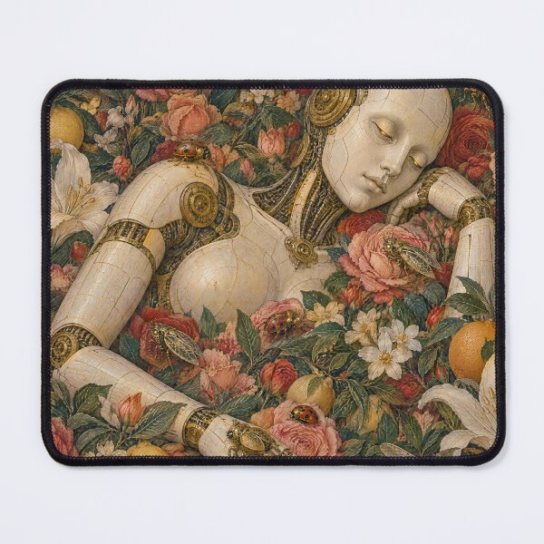 Item preview, The Resting Android Cyber Renaissance Art Print designed and sold by DMarquiseArt.