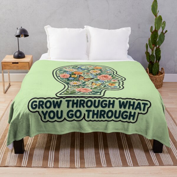 Artikelvorschau, Grow Through What You Go Through Brain Flower Art entworfen und verkauft von puzzell.