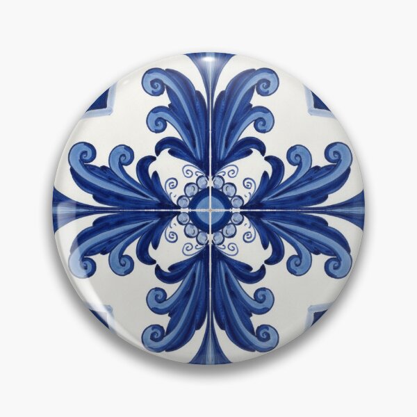 Aperçu de l'œuvre Azulejos Blu, carrelage au motif méditerranéen créée et vendue par CEARceramics.
