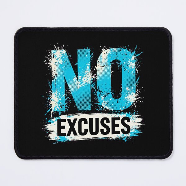 Item preview, No Excuses – Gym Workout Motivational Grunge Typography Design designed and sold by Vibe-Vary.