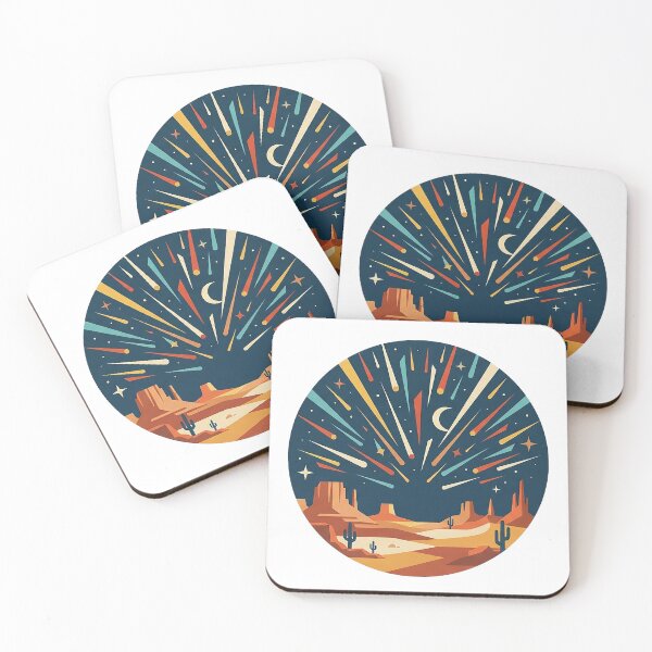 Item preview, Retro Meteor Shower - Desert Night Sky & Astronomy Art designed and sold by The Red Lime.