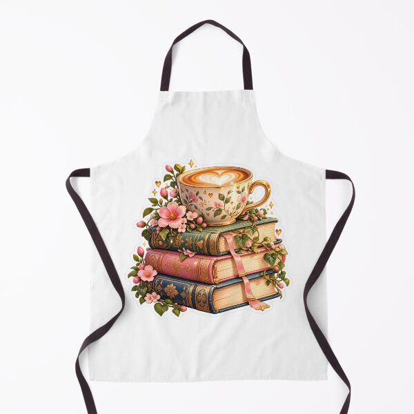Item preview, Floral Coffee Cup on Vintage Books Sticker – Cozy Book Lover Aesthetic designed and sold by CoquetteLunaCo.