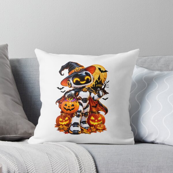 Item preview, Friendly Halloween Robot Witch with Candy Pumpkin designed and sold by Tobietales.