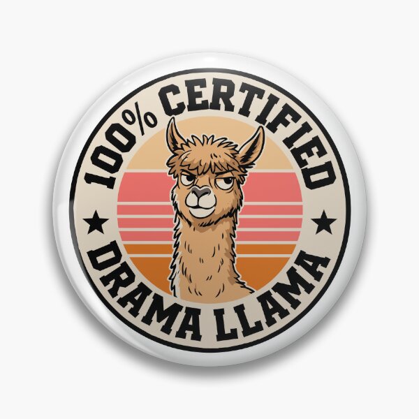 Item preview, 100% Certified Drama Llama Funny Retro Badge Design designed and sold by JPees.