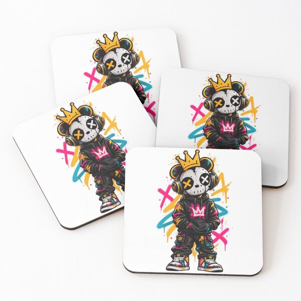 Item preview, Graffiti Streetwear King Skull DJ – Neon Urban Art Character - PLUSHIWORLD designed and sold by PLUSHIWORLDtm.