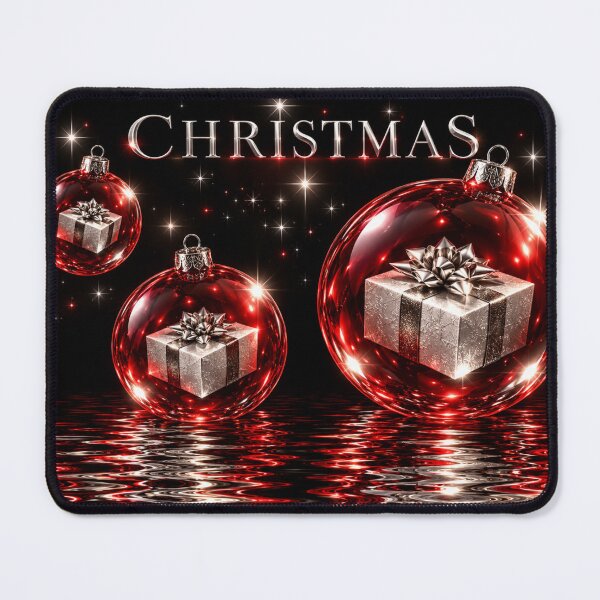 Item preview, Ruby Red Christmas Ornaments with Silver Gifts designed and sold by Kimberly Palmer.
