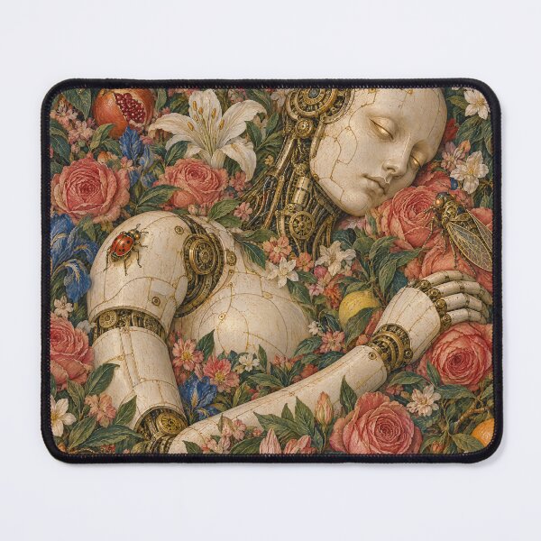 Item preview, The Resting Android Cyber Renaissance Art Print designed and sold by DMarquiseArt.