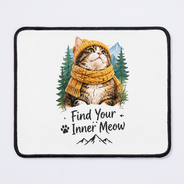Item preview, Find Your Inner Meow Meditation retro Design designed and sold by Zen & Whiskers.