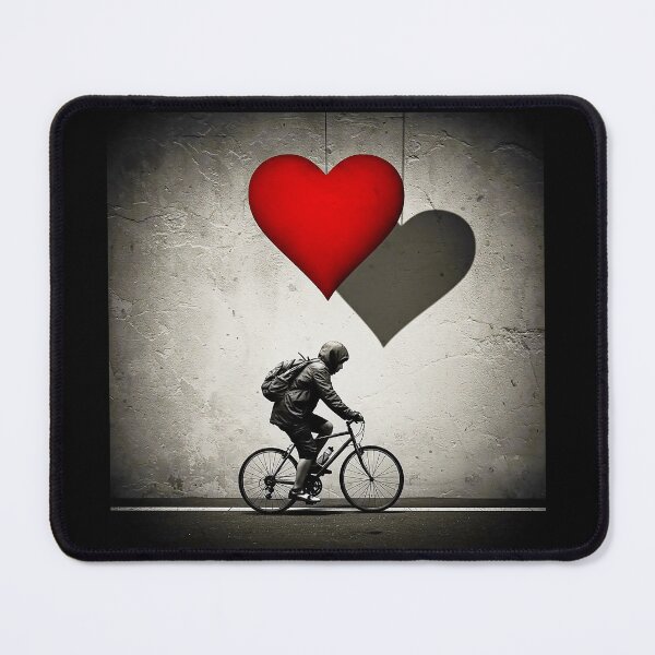 Item preview, Cyclist and Red Heart Love Cycling designed and sold by RICAMTP.