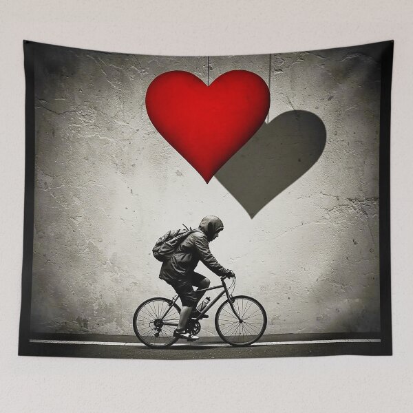 Item preview, Cyclist and Red Heart Love Cycling designed and sold by RICAMTP.