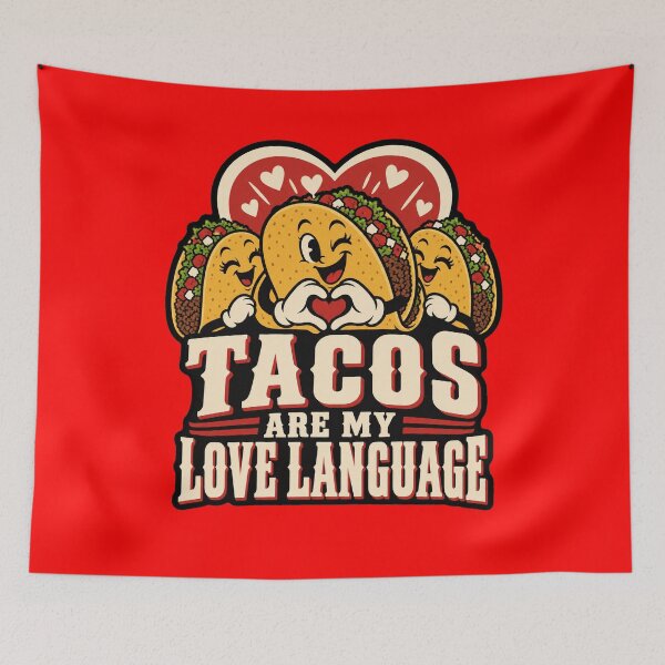 Item preview, Tacos Are My Love Language Funny Retro Cartoon Art Design designed and sold by fantasticdesign.