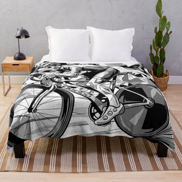 Item preview, Abstract Cubist Cyclists Racing in Black and White designed and sold by RICAMTP.