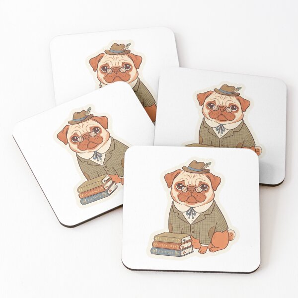 Item preview, Gentleman Pug - Vintage Scholar Dog & Books designed and sold by The Red Lime.