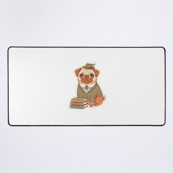 Item preview, Gentleman Pug - Vintage Scholar Dog & Books designed and sold by The Red Lime.