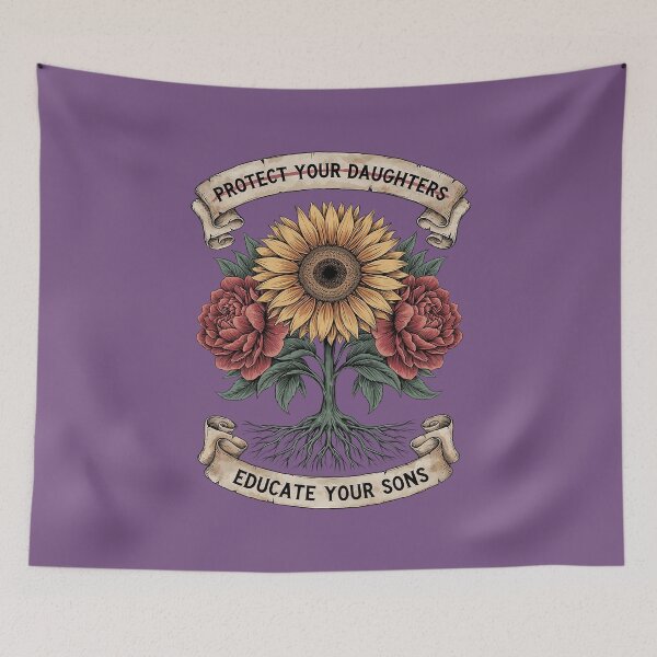 Item preview, Protect Your Daughters Educate Your Sons Floral Feminist designed and sold by Endless7Art.