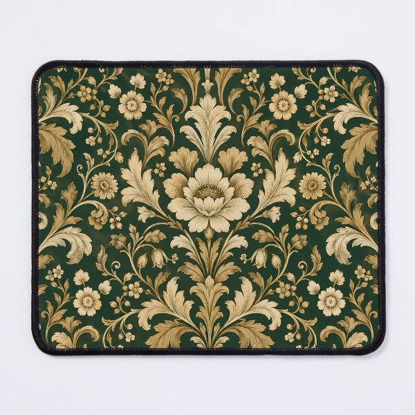 Item preview, Vintage Forest Green Gold Floral Damask Wallpaper Pattern designed and sold by Apex Designs.
