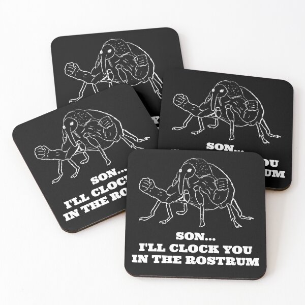 Item preview, Buff Weevil: Son, I’ll Clock You in the Rostrum (Dark-mode) designed and sold by wordworking.