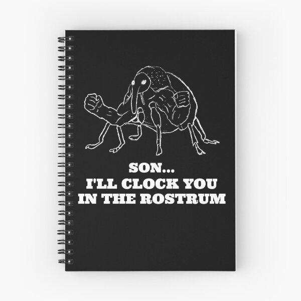 Item preview, Buff Weevil: Son, I’ll Clock You in the Rostrum (Dark-mode) designed and sold by wordworking.