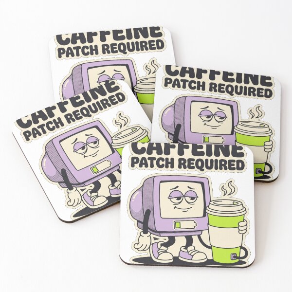 Item preview, Caffeine Patch Required Retro Computer Cartoon designed and sold by ToonFusionTeeS.