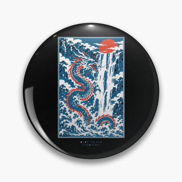 Item preview, Rising Dragon Waterfall Neo-Ukiyoe Nishikie Streetwear designed and sold by WAVE-JP.