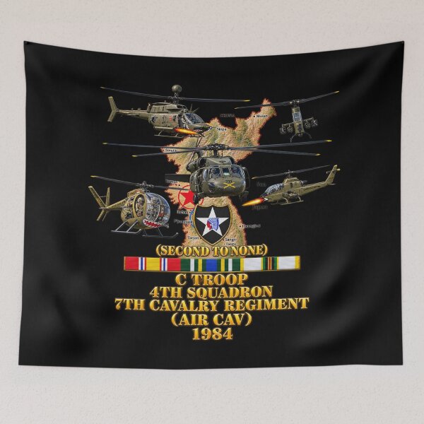 Item preview, Korea Map - 2nd Infantry Div - C Trp, 4th Sqdr, 7th Cav (Air Cav) w AC - SVC - 3D - Transparent designed and sold by Military Insignia Products.