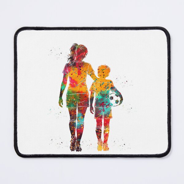 Item preview, Soccer Mom and Son Watercolor Art designed and sold by Liededrom..