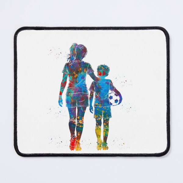 Item preview, Soccer Mom and Son Watercolor Art designed and sold by Liededrom..